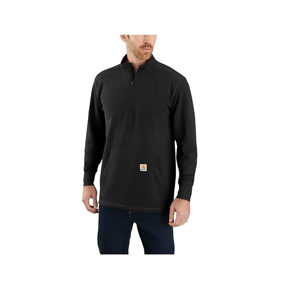 Carhartt 1/2 Zip Thermal Mens 2XL Black Heavyweight Pullover Long Sleeve - Picture 2 of 7